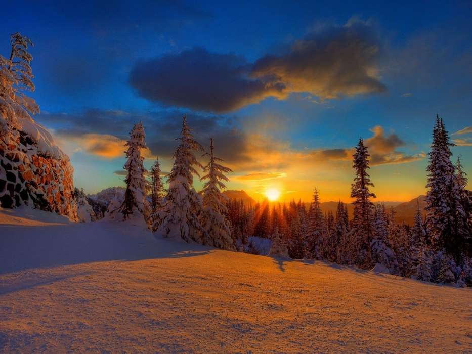 Landschaft,Natur,Schnee,Sunset,Winterreifen
