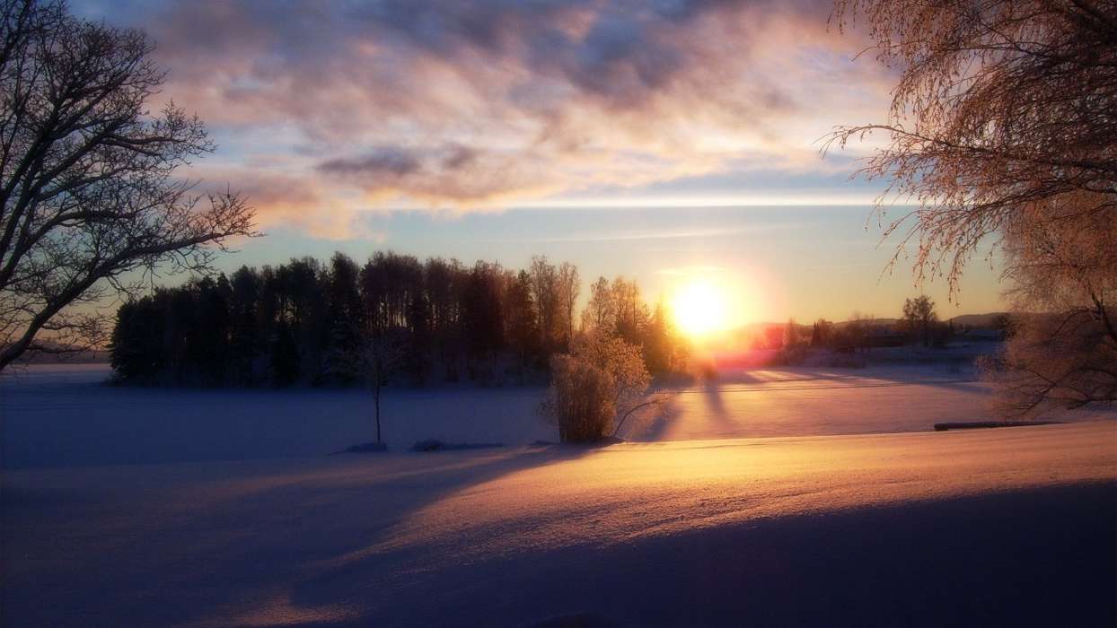 Landschaft,Sunset,Winterreifen