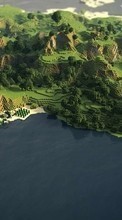 Lade kostenlos Hintergrundbilder Spiele,Landschaft,Mountains,Sea,Minecraft für Handy oder Tablet herunter.