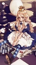 Lade kostenlos 128x160 Hintergrundbilder Anime,Mädchen,Alice im Wunderland für Handy oder Tablet herunter.