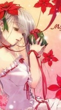 Lade kostenlos Hintergrundbilder Anime,Blumen,Mädchen für Handy oder Tablet herunter.