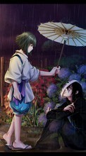 Lade kostenlos Hintergrundbilder Anime,Mädchen,Regen,Männer für Handy oder Tablet herunter.