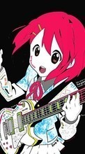Lade kostenlos Hintergrundbilder Musik,Anime,Mädchen,Gitarren für Handy oder Tablet herunter.