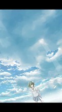 Lade kostenlos Hintergrundbilder Anime,Mädchen,Sky,Clouds für Handy oder Tablet herunter.