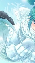 Lade kostenlos Hintergrundbilder Anime,Winterreifen,Mädchen für Handy oder Tablet herunter.