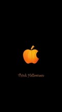 Lade kostenlos Hintergrundbilder Humor,Feiertage,Marken,Logos,Apple-,Halloween für Handy oder Tablet herunter.