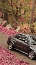 Lade kostenlos Hintergrundbilder Transport,Auto,Roads,Herbst,Blätter,Subaru für Handy oder Tablet herunter.