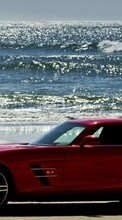 Lade kostenlos Hintergrundbilder Sea,Mercedes,Waves,Transport,Auto für Handy oder Tablet herunter.