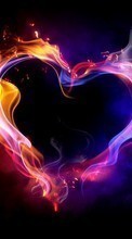Feiertage,Hintergrund,Feuer,Herzen,Liebe,Valentinstag für HTC Desire 200