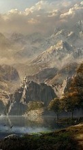 Landschaft,Flüsse,Bäume,Mountains,Pferde,Bilder für HTC Desire 500