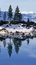 Lade kostenlos Hintergrundbilder Landschaft,Winterreifen,Bäume,Mountains,Seen für Handy oder Tablet herunter.
