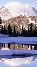 Lade kostenlos 240x400 Hintergrundbilder Landschaft,Winterreifen,Wasser,Flüsse,Bäume,Mountains für Handy oder Tablet herunter.