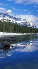 Lade kostenlos Hintergrundbilder Landschaft,Winterreifen,Flüsse,Bäume,Mountains für Handy oder Tablet herunter.