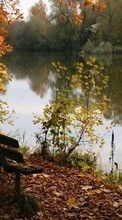 Lade kostenlos Hintergrundbilder Landschaft,Flüsse,Bäume,Herbst,Blätter für Handy oder Tablet herunter.