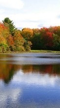 Lade kostenlos Hintergrundbilder Landschaft,Flüsse,Bäume,Herbst für Handy oder Tablet herunter.