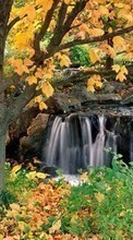 Lade kostenlos Hintergrundbilder Bäume,Herbst,Landschaft,Wasserfälle für Handy oder Tablet herunter.