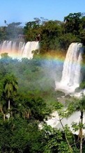 Landschaft,Bäume,Wasserfälle,Regenbogen für Samsung E700