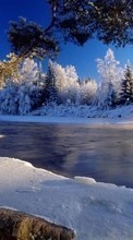 Lade kostenlos 1080x1920 Hintergrundbilder Landschaft,Winterreifen,Flüsse,Bäume,Schnee für Handy oder Tablet herunter.