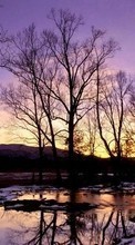 Lade kostenlos Hintergrundbilder Landschaft,Winterreifen,Wasser,Flüsse,Bäume,Sunset für Handy oder Tablet herunter.