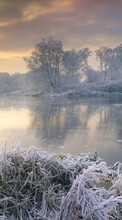Lade kostenlos Hintergrundbilder Landschaft,Winterreifen,Flüsse,Bäume,Sunset für Handy oder Tablet herunter.