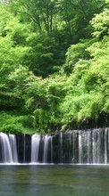 Lade kostenlos Hintergrundbilder Landschaft,Wasser,Bäume,Wasserfälle für Handy oder Tablet herunter.