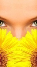 Lade kostenlos 1024x600 Hintergrundbilder Pflanzen,Menschen,Mädchen,Sonnenblumen für Handy oder Tablet herunter.