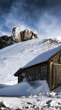 Lade kostenlos Hintergrundbilder Häuser,Mountains,Landschaft,Schnee für Handy oder Tablet herunter.