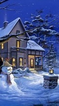 Lade kostenlos Hintergrundbilder Landschaft,Winterreifen,Häuser,Neujahr,Schnee,Weihnachten,Bilder für Handy oder Tablet herunter.