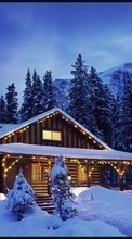 Lade kostenlos Hintergrundbilder Landschaft,Winterreifen,Häuser,Neujahr,Weihnachten für Handy oder Tablet herunter.