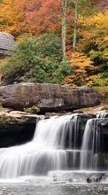 Lade kostenlos Hintergrundbilder Häuser,Herbst,Landschaft,Flüsse für Handy oder Tablet herunter.