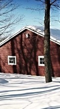 Lade kostenlos Hintergrundbilder Häuser,Landschaft,Schnee für Handy oder Tablet herunter.