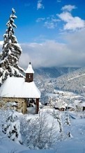 Lade kostenlos Hintergrundbilder Landschaft,Winterreifen,Häuser,Schnee für Handy oder Tablet herunter.