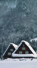Lade kostenlos 720x1280 Hintergrundbilder Landschaft,Winterreifen,Häuser für Handy oder Tablet herunter.