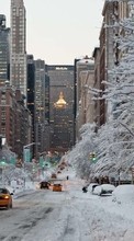 Lade kostenlos Hintergrundbilder Landschaft,Städte,Winterreifen,Roads,Schnee für Handy oder Tablet herunter.