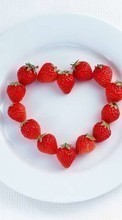 Lade kostenlos 240x400 Hintergrundbilder Obst,Lebensmittel,Erdbeere,Herzen,Liebe,Valentinstag,Berries für Handy oder Tablet herunter.