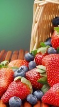 Lade kostenlos Hintergrundbilder Lebensmittel,Obst,Blueberry,Erdbeere für Handy oder Tablet herunter.