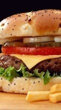 Lade kostenlos 320x480 Hintergrundbilder Lebensmittel,Hamburger für Handy oder Tablet herunter.