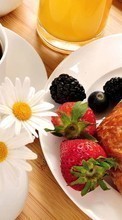 Lade kostenlos Hintergrundbilder Lebensmittel,Erdbeere,Croissants,Berries für Handy oder Tablet herunter.