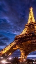 Lade kostenlos Hintergrundbilder Landschaft,Städte,Übernachtung,Paris,Eiffelturm für Handy oder Tablet herunter.