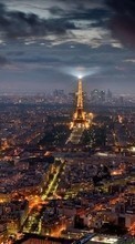 Lade kostenlos Hintergrundbilder Eiffelturm,Landschaft,Städte,Übernachtung,Paris für Handy oder Tablet herunter.