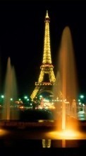 Lade kostenlos Hintergrundbilder Eiffelturm,Übernachtung,Landschaft für Handy oder Tablet herunter.