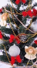 Lade kostenlos Hintergrundbilder Feiertage,Hintergrund,Neujahr,Spielzeug,Tannenbaum,Weihnachten für Handy oder Tablet herunter.