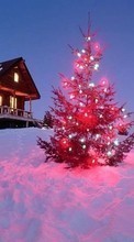 Lade kostenlos 128x160 Hintergrundbilder Feiertage,Landschaft,Winterreifen,Neujahr,Tannenbaum,Weihnachten für Handy oder Tablet herunter.