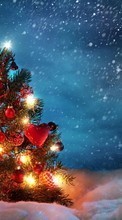 Lade kostenlos Hintergrundbilder Feiertage,Neujahr,Schnee,Tannenbaum,Weihnachten für Handy oder Tablet herunter.