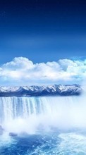 Landschaft,Fantasie,Mountains,Clouds,Mond,Wasserfälle für Samsung Galaxy Note 3