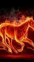 Lade kostenlos Hintergrundbilder Hintergrund,Pferde,Feuer für Handy oder Tablet herunter.