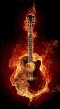 Lade kostenlos Hintergrundbilder Musik,Feuer,Gitarren für Handy oder Tablet herunter.