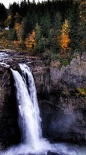 Lade kostenlos Hintergrundbilder Landschaft,Wasser,Mountains,Herbst,Wasserfälle für Handy oder Tablet herunter.