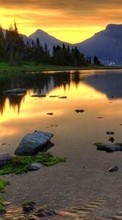 Lade kostenlos Hintergrundbilder Landschaft,Flüsse,Sunset,Mountains für Handy oder Tablet herunter.