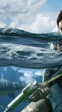 Lade kostenlos 240x320 Hintergrundbilder Spiele,Wasser,Lara Croft: Tomb Raider für Handy oder Tablet herunter.